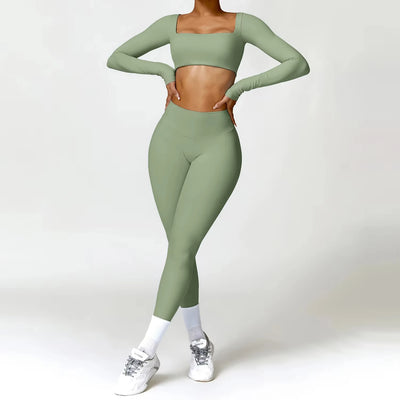 Yoga Set 2PCS Women Gym Long Sleeve