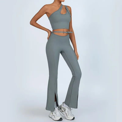 Yoga Set Sleeveless Single Shoulder