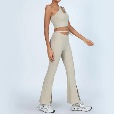Yoga Set Sleeveless Single Shoulder