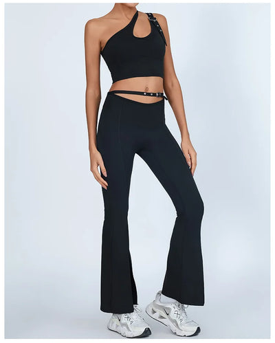 Yoga Set Sleeveless Single Shoulder