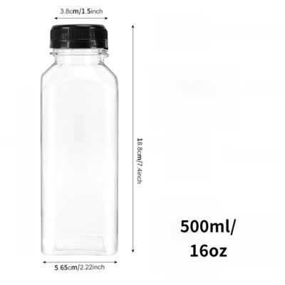 16 Leak-Proof Reusable Plastic Juice Bottles with Tamper-Resistant