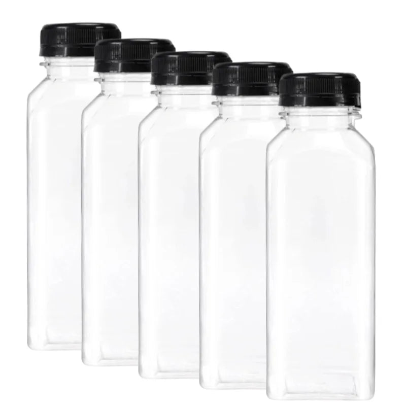 16 Leak-Proof Reusable Plastic Juice Bottles with Tamper-Resistant