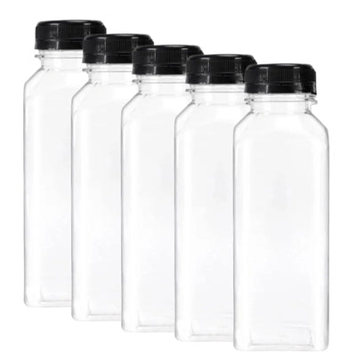16 Leak-Proof Reusable Plastic Juice Bottles with Tamper-Resistant