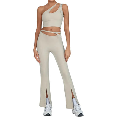 Yoga Set Sleeveless Single Shoulder