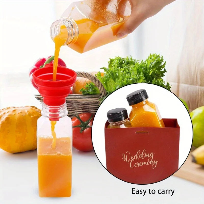 16 Leak-Proof Reusable Plastic Juice Bottles with Tamper-Resistant
