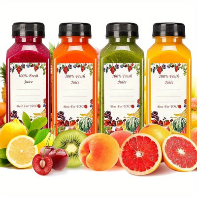 16 Leak-Proof Reusable Plastic Juice Bottles with Tamper-Resistant