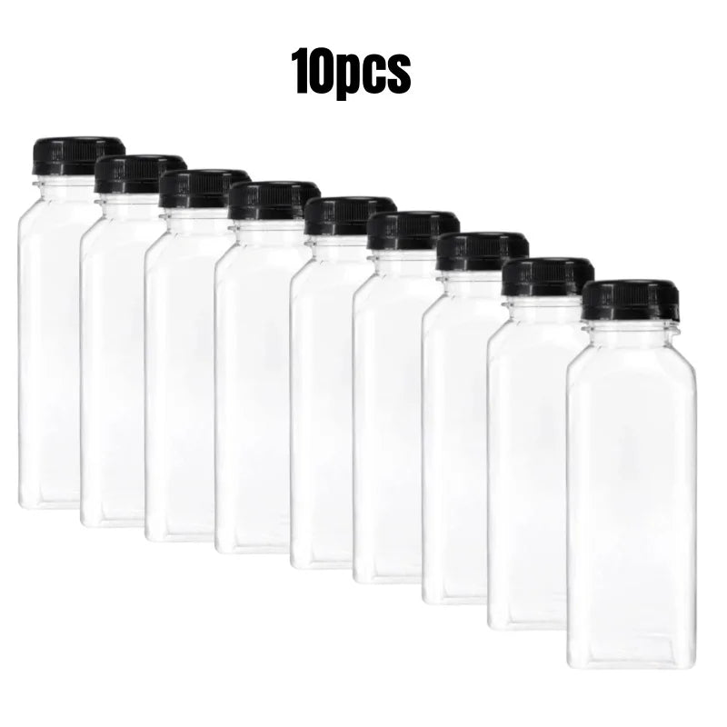 16 Leak-Proof Reusable Plastic Juice Bottles with Tamper-Resistant