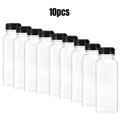 16 Leak-Proof Reusable Plastic Juice Bottles with Tamper-Resistant